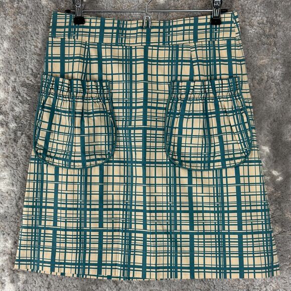 Girls From Savoy Sz 2 Ruffle Pocket A-Line Plaid Mini Skirt High Waist Anthropol - Picture 1 of 10